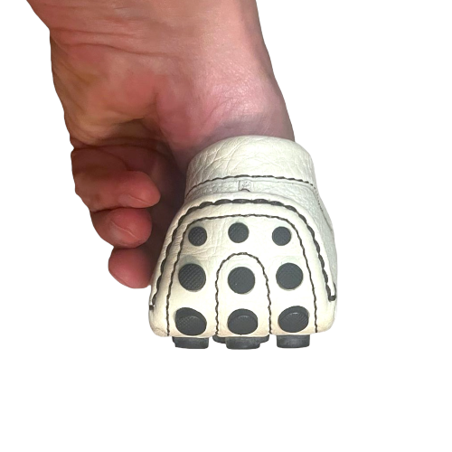 LOUIS VUITTON White Iridescent Leather Flat Loafers with Gold Flower, Size 38.5