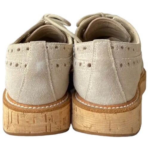 CHURCH’S Keely Beige Suede Perforated Oxford, Size 36.5