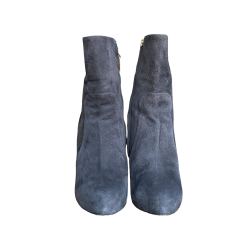DOLCE&GABBANA Gray Suede Platform Ankle Boots, Size 40