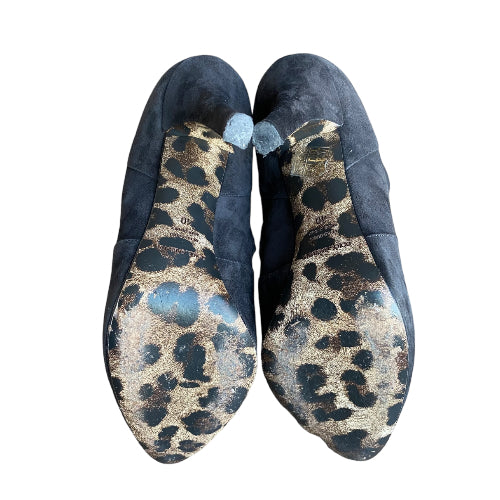 DOLCE&GABBANA Gray Suede Platform Ankle Boots, Size 40