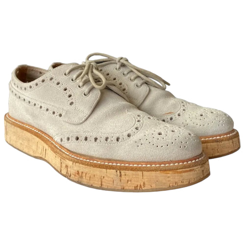CHURCH’S Keely Beige Suede Perforated Oxford, Size 36.5