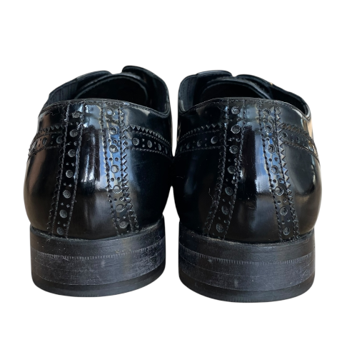 DOLCE & GABBANA Black Brogue Patent Leather Sequin Embellished Oxfords, Size 39