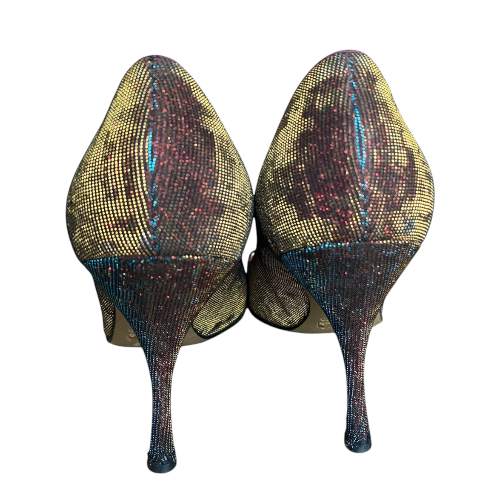 DOLCE & GABBANA Iridescent Fabric Multicolor Pointed Toe Pumps, Size 39