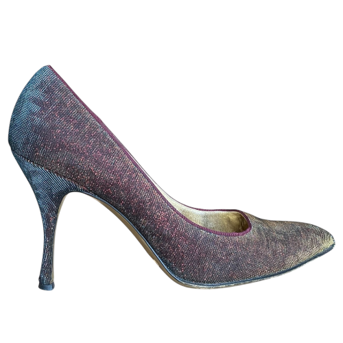 DOLCE & GABBANA Iridescent Fabric Multicolor Pointed Toe Pumps, Size 39