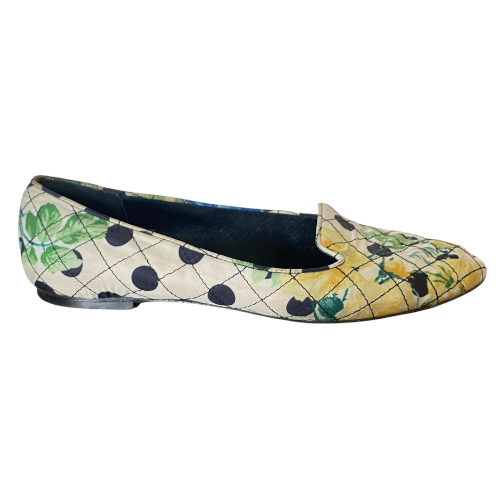 DOLCE & GABBANA Multicolor Floral & Polka Dot Fabric Ballet Flats, Size 36