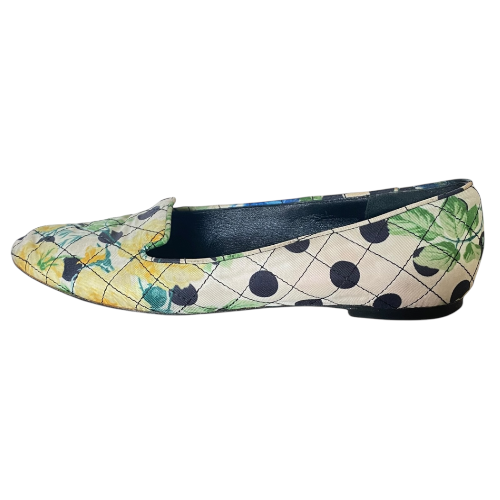 DOLCE & GABBANA Multicolor Floral & Polka Dot Fabric Ballet Flats, Size 36