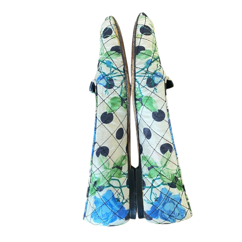 DOLCE & GABBANA Multicolor Floral & Polka Dot Fabric Ballet Flats, Size 36
