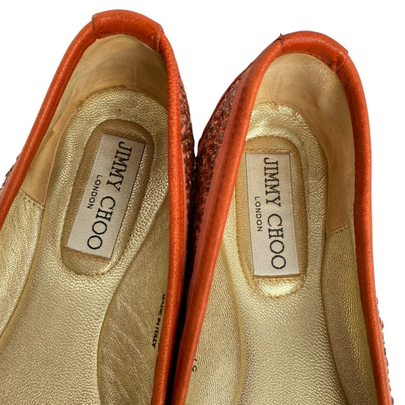 JIMMY CHOO Coral Crystal Embellished Suede Weber Ballet Flats, Size 37