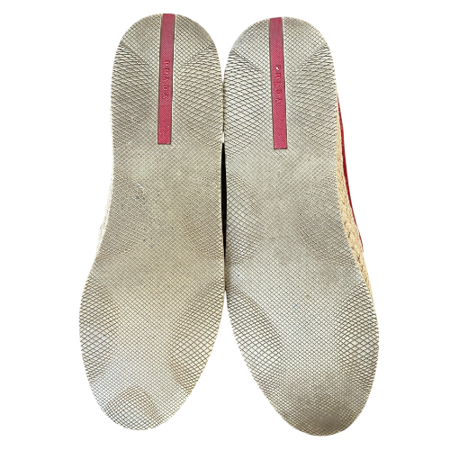 PRADA Sport Red Suede Espadrille Slip On Sneakers, Size 41