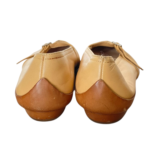 SALVATORE FERRAGAMO Audrey Beige Leather Ballet Flats, Size 35.5