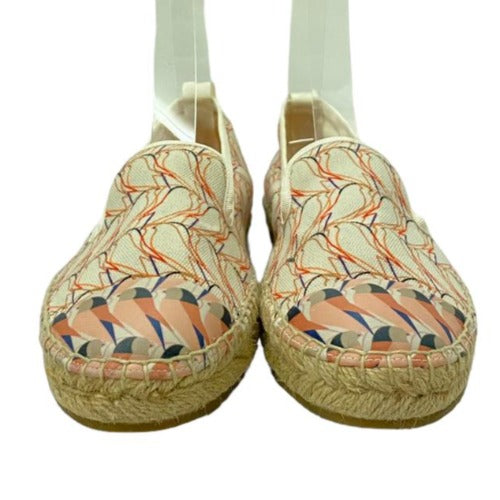 FENDI Multicolor Printed Canvas and Leather Cap Toe Flat Espadrilles, 36.5
