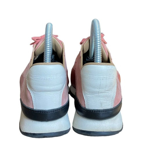 HERMES Goal Antique Pink Leather & Suede Low Sneaker, Size 39