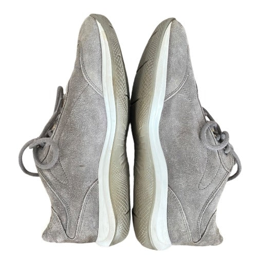PRADA Sport Gray Suede Lace Up Low Top Sneakers, Size 36.5