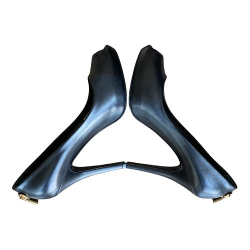LOUIS VUITTON Black Smooth Calfskin Leather Oh Really! Peep Toe Pumps, Size 39