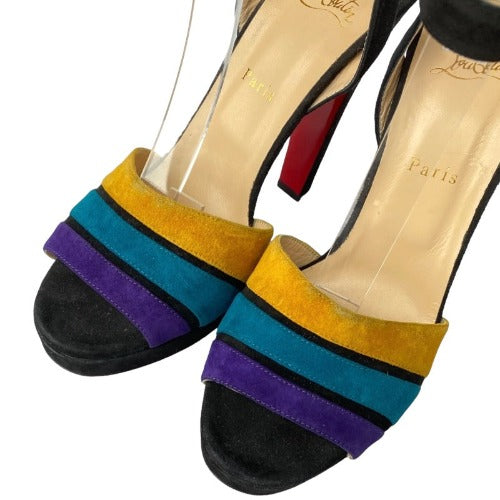 NWD CHRISTIAN LOUBOUTIN Multi Color Viva Bella 140 Veau Velours Sandals, 40.5