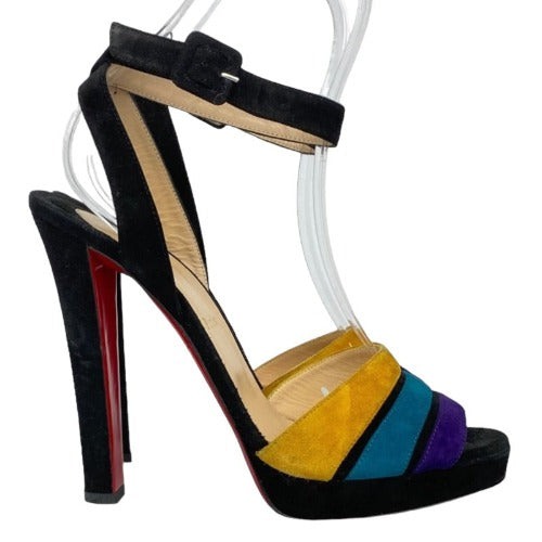 NWD CHRISTIAN LOUBOUTIN Multi Color Viva Bella 140 Veau Velours Sandals, 40.5