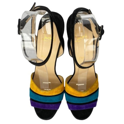 NWD CHRISTIAN LOUBOUTIN Multi Color Viva Bella 140 Veau Velours Sandals, 40.5