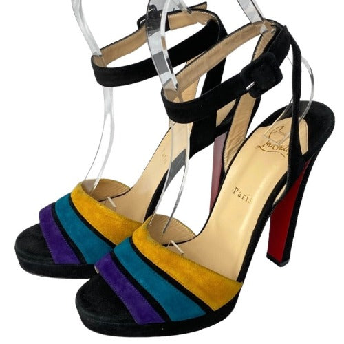 NWD CHRISTIAN LOUBOUTIN Multi Color Viva Bella 140 Veau Velours Sandals, 40.5