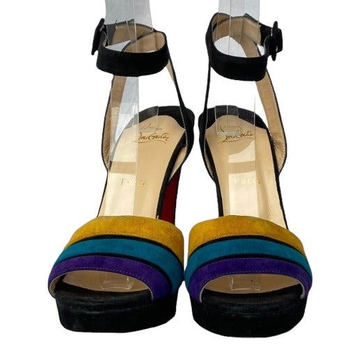 NWD CHRISTIAN LOUBOUTIN Multi Color Viva Bella 140 Veau Velours Sandals, 40.5