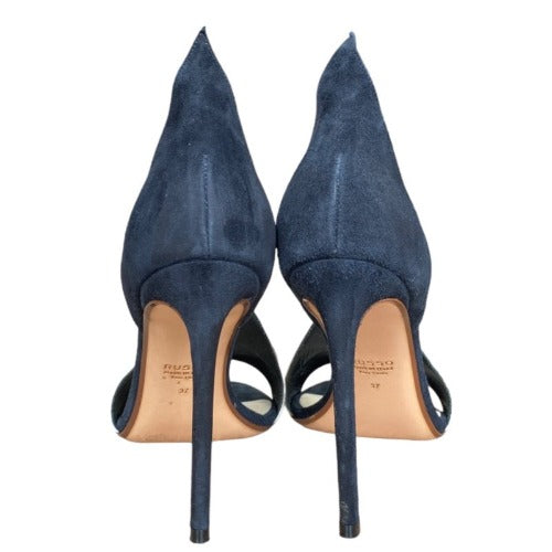 FRANCESCO RUSSO Riso 87 Black Suede Greige Nubuck D’Orsay Open Toe Sandals, 37
