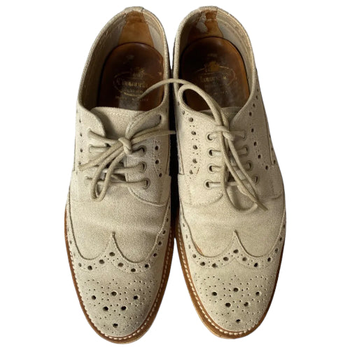 CHURCH’S Keely Beige Suede Perforated Oxford, Size 36.5