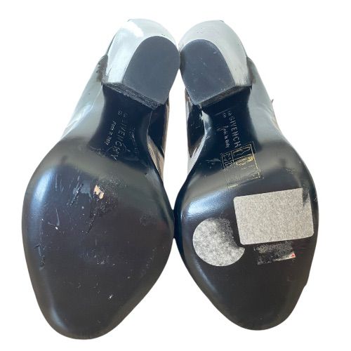 GIVENCHY Black Patent Leather Lace Up Peep Toe Ankle Strap Pumps, Size 38