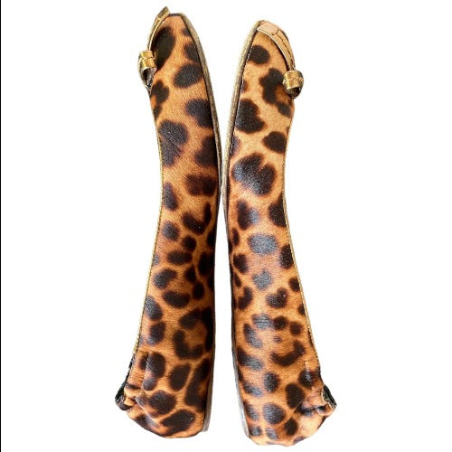 DOLCE & GABBANA Calf Hair Leopard Print Bow Accent Flat Ballet Shoes, Size 36