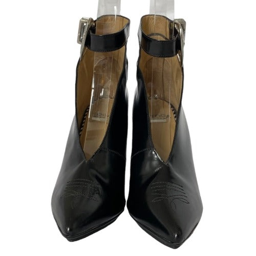 NEW TOGA PULLA Black Leather, Silver Buckle Pointed Toe High Heel Pumps, Size 36