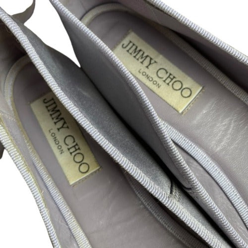 JIMMY CHOO Grace Lavender Satin Ballerina Flats, Size 37.5